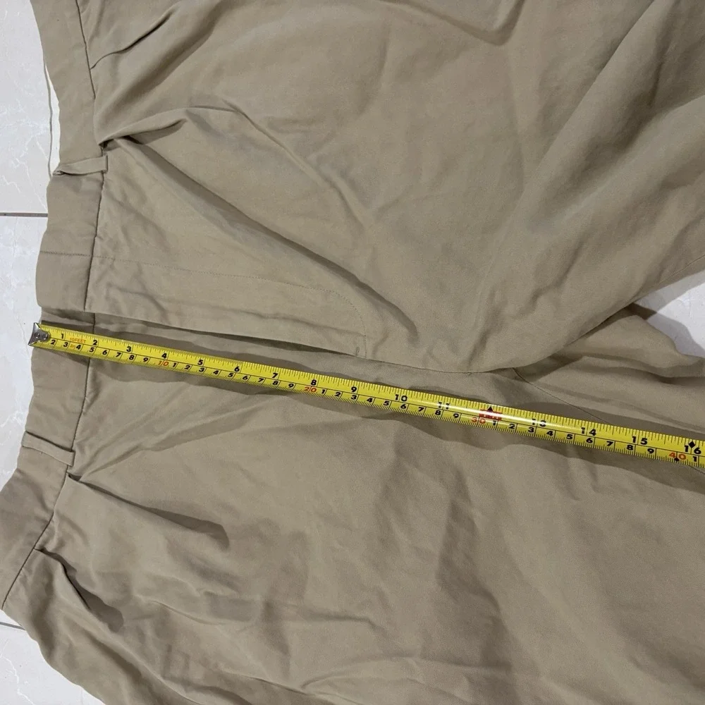 Vintage Polo Ralph Lauren Pleated Shorts Silk Blend Khaki Men's 38 Preppy Tyler